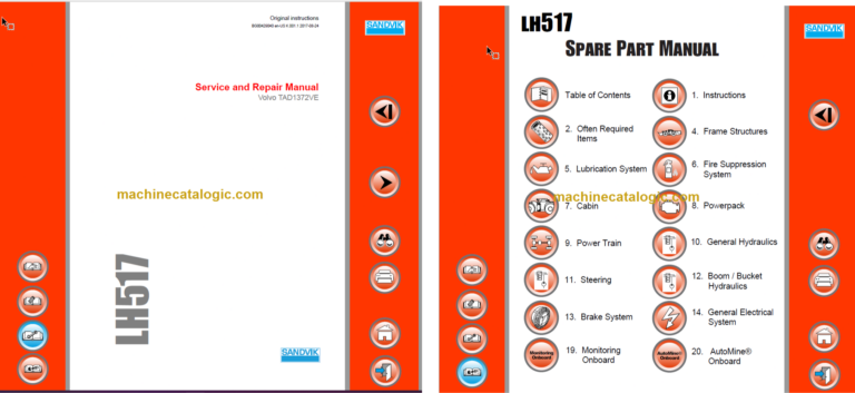 Sandvik LH517 Mining Loader Service and Parts Manual (L717D576)
