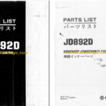 Hitachi Hitachi JD892D Hydraulic Excavator Parts Catalog & Equipment Components Parts Catalog