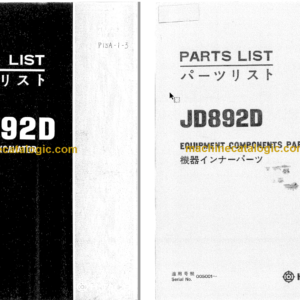 Hitachi Hitachi JD892D Hydraulic Excavator Parts Catalog & Equipment Components Parts Catalog