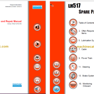 Sandvik LH517 Mining Loader Service and Parts Manual (L817D600)