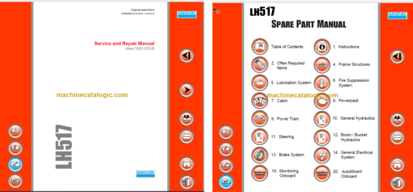Sandvik LH517 Mining Loader Service and Parts Manual (L817D600)