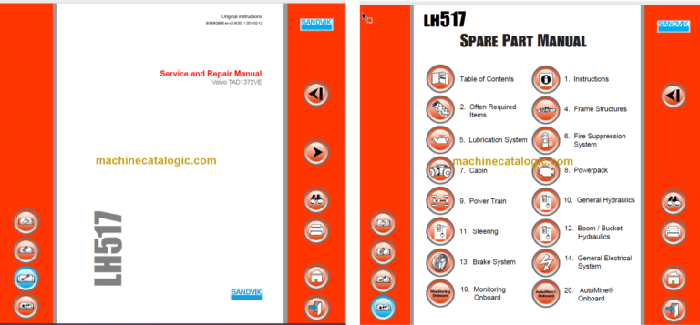 Sandvik LH517 Mining Loader Service and Parts Manual (L817D600)