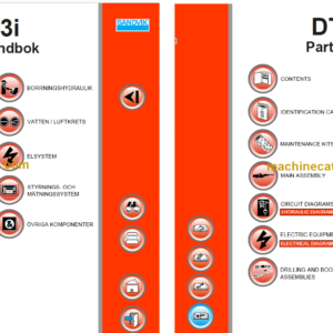 Sandvik DT923i Tunnelling Drill Service and Parts Manual (SN 121D75623-1)