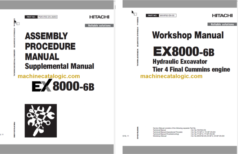 Hitachi EX8000-6B Hydraulic Excavator Technical and Assembly Procedure and Workshop Manual