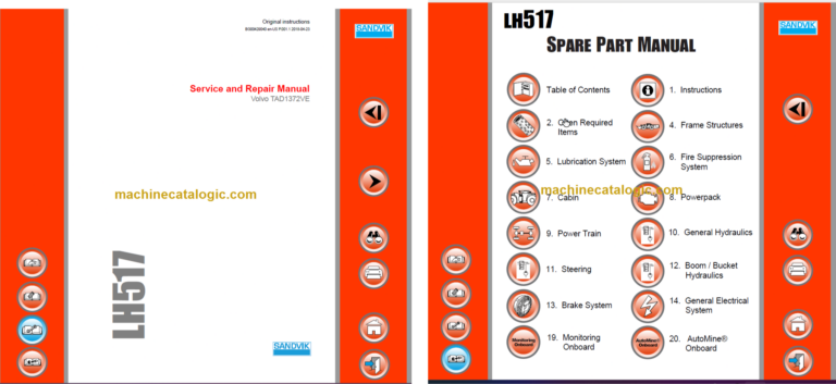 Sandvik LH517 Mining Loader Service and Parts Manual (L817D619)