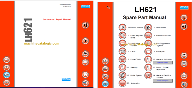 Sandvik LH621 Mining Loader Service and Parts Manual (L321D163)