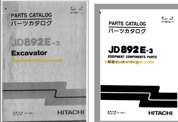 Hitachi JD892E-3 Excavator Parts Catalog & Equipment Components Parts Catalog