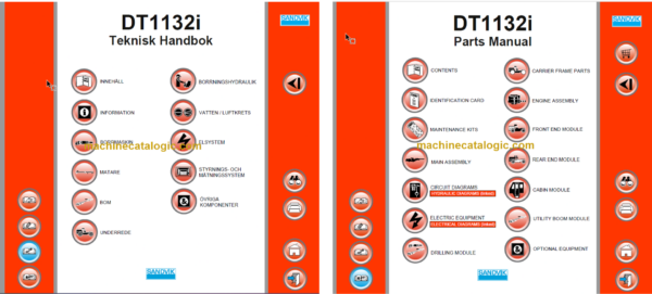 Sandvik DT1132i Drill Rig Service and Parts Manual (120D59413-1)