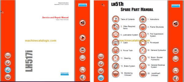 Sandvik LH517 Mining Loader Service and Parts Manual (L817D621)