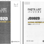 Hitachi JD992D Hydraulic Excavator Parts Catalog & Equipment Components Parts Catalog