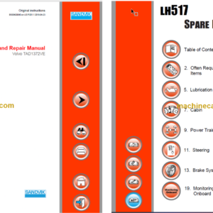 Sandvik LH517 Mining Loader Service and Parts Manual (L817D659)