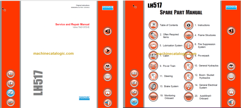 Sandvik LH517 Mining Loader Service and Parts Manual (L817D659)