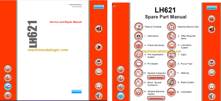 Sandvik LH621 Mining Loader Service and Parts Manual (L521D195)
