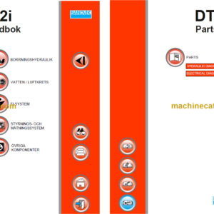 Sandvik DT1132i Drill Rig Service and Parts Diagrams (122D80078-1)