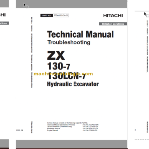 Hitachi ZX130-7 ZX130LCN-7 Hydraulic Excavator Technical and Workshop Manual