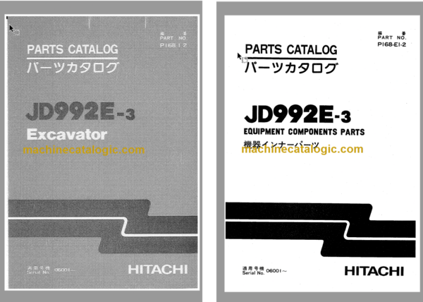 Hitachi JD992E-3 Excavator Parts Catalog & Equipment Components Parts Catalog