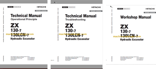 Hitachi ZX130-7 ZX130LCN-7 Hydraulic Excavator Technical and Workshop Manual