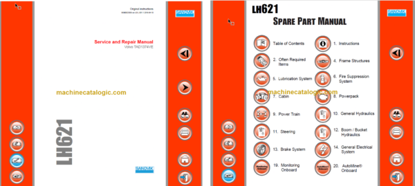 Sandvik LH621 Mining Loader Service and Parts Manual (L821D397)