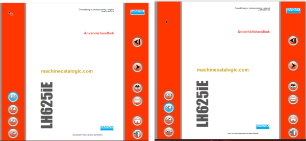 Sandvik LH625iE Mining Loader Operator's and Maintenance Manual (L625EHMA0A0036 Swedish)