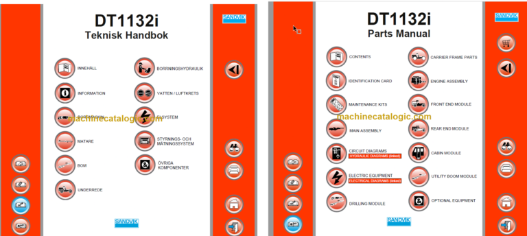 Sandvik DT1132i Tunnelling Drill Service and Parts Manual (SN 121D67195-1)