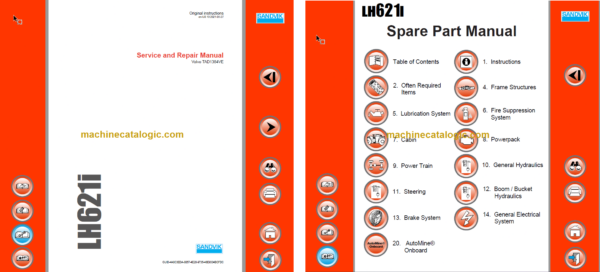 Sandvik LH621i Mining Loader Service and Parts Manual (L621DHMA0A0583)