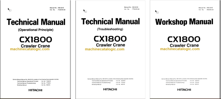 Hitachi CX1800 Crawler Crane Technical and Workshop Manual