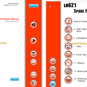 Sandvik LH621 Mining Loader Service and Parts Manual (L821D407)