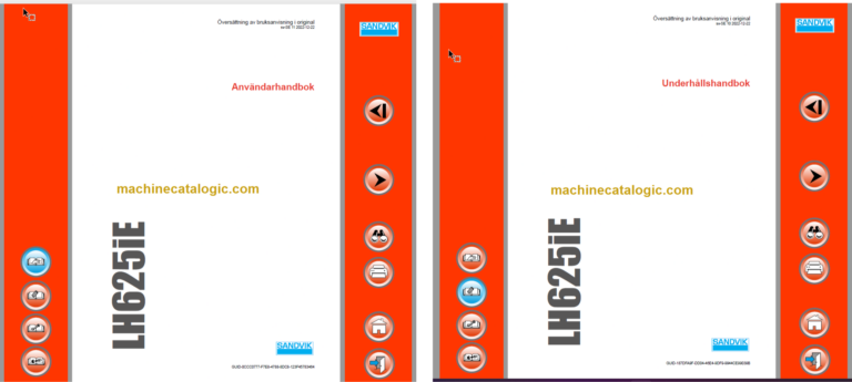 Sandvik L625ie Mining Loader Operator's and Maintenance Manual (L625ECNA0A0039 Swedish)