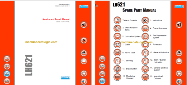 Sandvik LH621 Mining Loader Service and Parts Manual (L821D431)