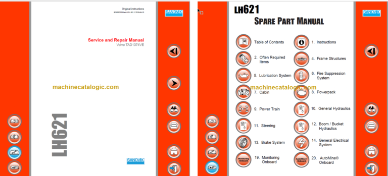 Sandvik LH621 Mining Loader Service and Parts Manual (L821D431)