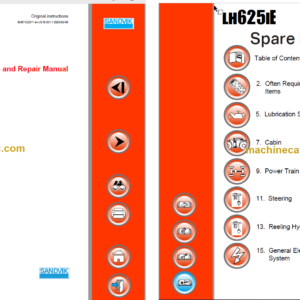 Sandvik LH625iE Mining Loader Service and Parts Manual (L925E101)