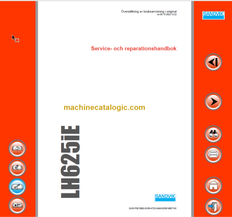 Sandvik L625ie Mining Loader Service Manual (L625ECNA0A0039)