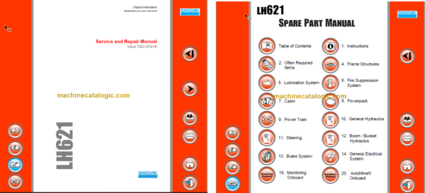 Sandvik LH621 Mining Loader Service and Parts Manual (L821D433)