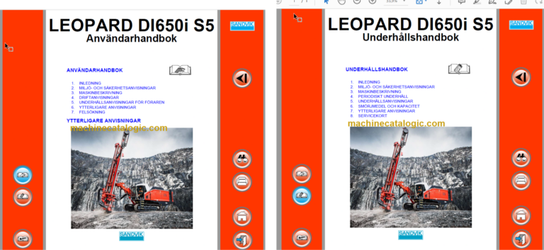 Sandvik Leopard DI650i Drill Rig Operator's and Maintenance Manual (90259 Swedish)