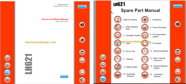 Sandvik LH621 Mining Loader Service and Parts Manual (L821D448)