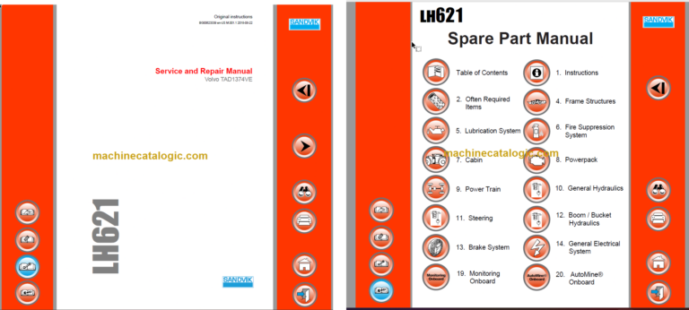 Sandvik LH621 Mining Loader Service and Parts Manual (L821D448)