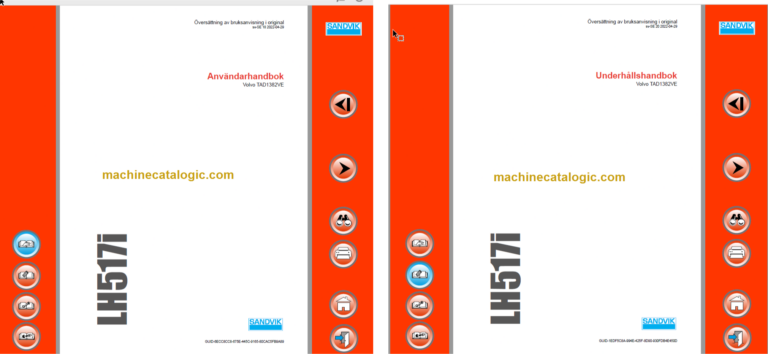 Sandvik LH517i Mining Loader Operator's and Maintenance Manual (L517DKNA0A0953 Swedish) Sandvik LH517i Mining Loader Index: