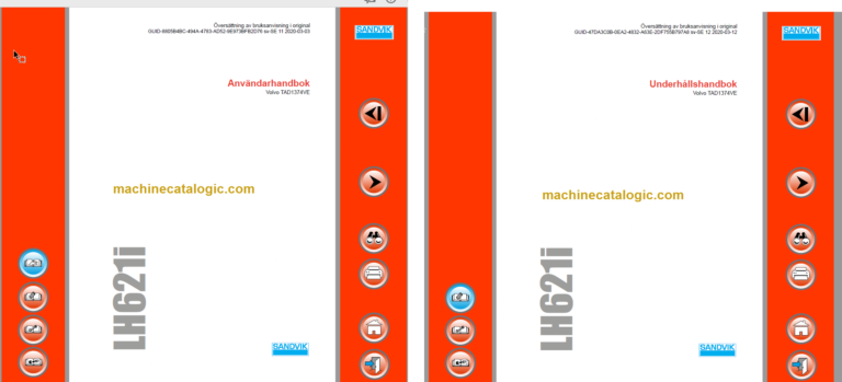 Sandvik LH621i Mining Loader Operator's and Maintenance Manual (L021D527 Swedish)