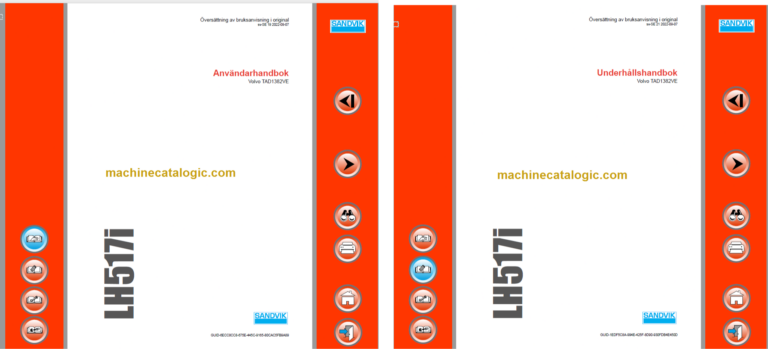 Sandvik LH517i Mining Loader Operator's and Maintenance Manual (L517DKNA0A0967 Swedish) Sandvik LH517i Mining Loader Index: