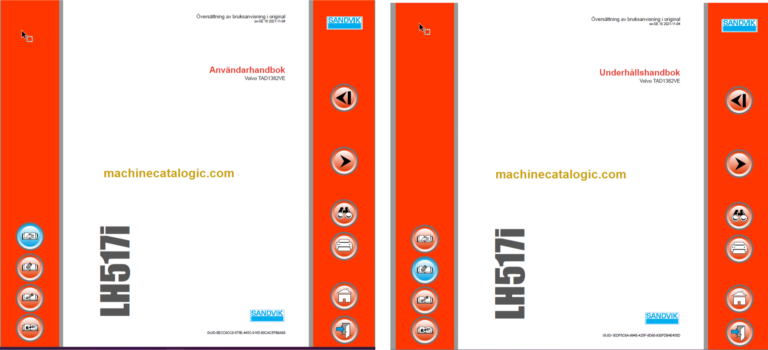 Sandvik LH517i Mining Loader Operator's and Maintenance Manual (L517DLMA0A0876 Swedish)