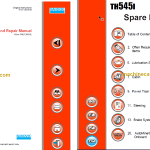 Sandvik TH545i Underground Truck Service and Parts Manual (T545DAMA0A0167)