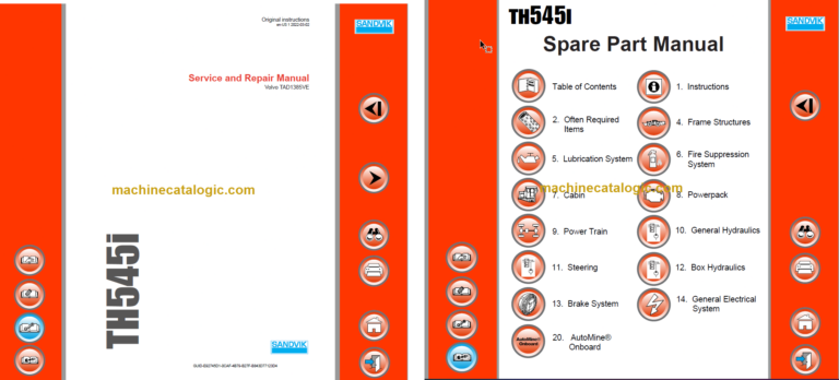 Sandvik TH545i Underground Truck Service and Parts Manual (T545DAMA0A0167)