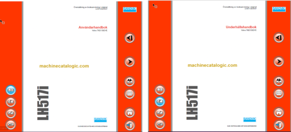 Sandvik LH517i Mining Loader Operator's and Maintenance Manual (L517DPNA0A0966 Swedish)