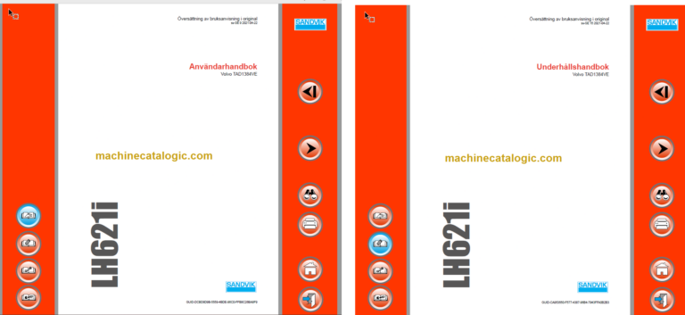 Sandvik LH621i Mining Loader Operator's and Maintenance Manual (L621DCMA0A0554 Swedish)