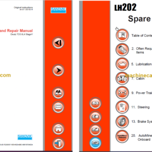 Sandvik LH202 Mining Loader Service and Parts Manual (L202DCMA0A0088)