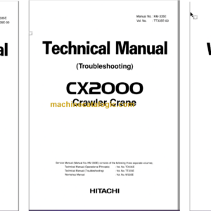 Hitachi CX2000 Crawler Crane Technical and Workshop Manual