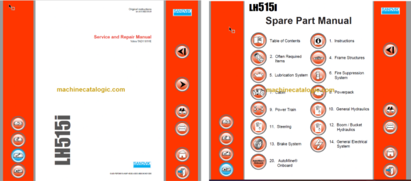 Sandvik LH515i Mining Loader Service and Parts Manual (L515DJNA0A0021)