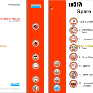 Sandvik LH517i Mining Loader Service and Parts Manual (L517DVMA0A0888)