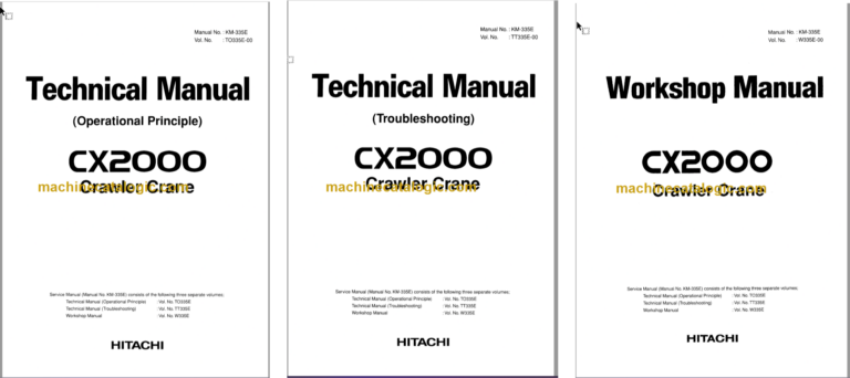 Hitachi CX2000 Crawler Crane Technical and Workshop Manual