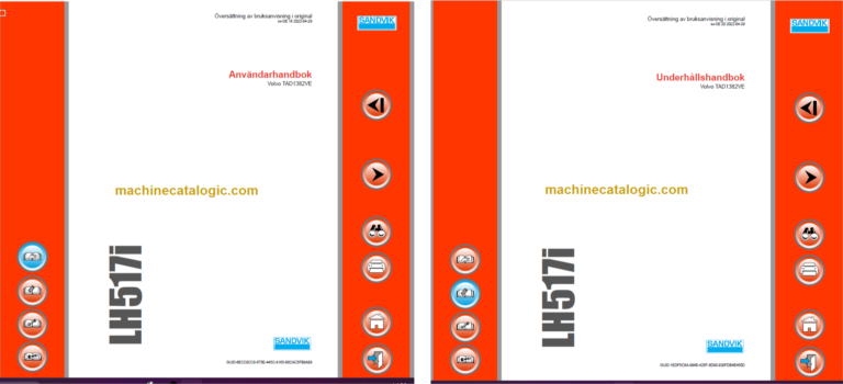 Sandvik LH517i Mining Loader Operator's and Maintenance Manual (L517DVNA0A0956 Swedish)